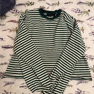 Striped Green and White Lioness tee